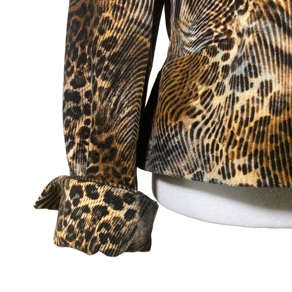 Trousers Etc. women's size 8 Multi animal print fine corduroy unique blazer - Picture 6 of 10